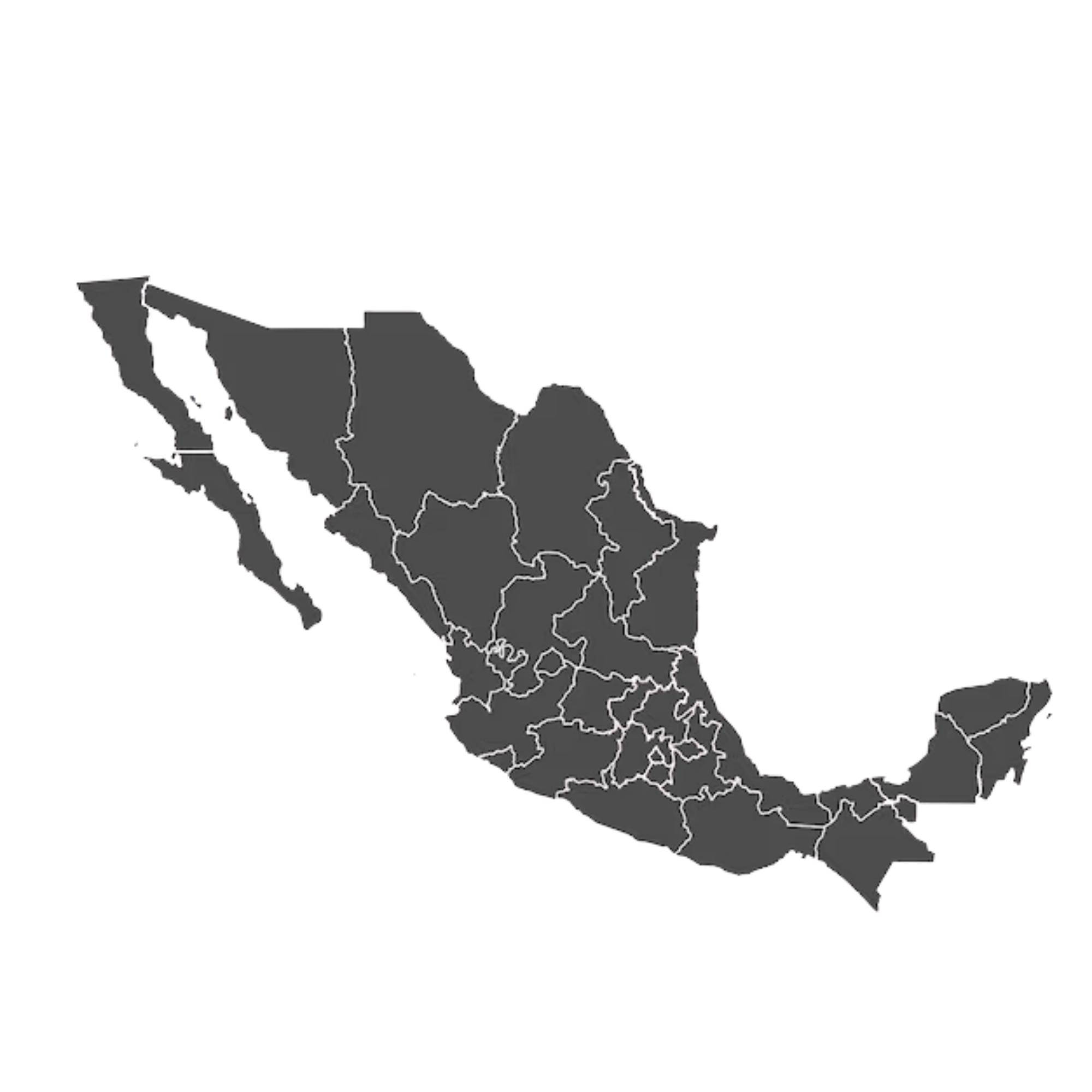 Mapa de México con región del Bajío